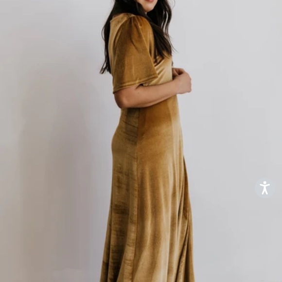 NWT Baltic Born Meghan Gold Velvet Wrap Maxi Dress - Picture 3 of 11